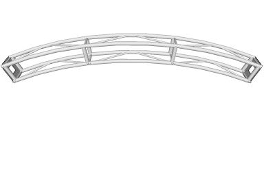 道路摆设半弧形钢铁架草图大师模型，钢铁架SU模型下载