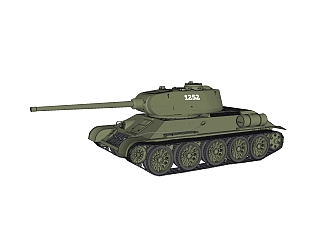 苏联T-34中型<em>坦克</em>草图大师<em>模型</em>，sketchup<em>模型</em>下载