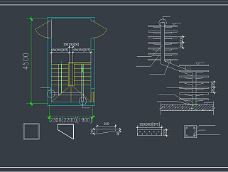 室内钢质楼梯设计CAD施工图，节点大样CAD施工图纸下载