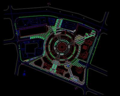 广场规划设计图，广场cad设计图纸下载