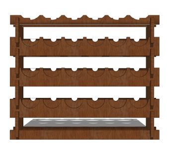 现代酒架su模型，酒架草图大师模型下载