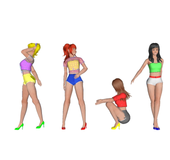 现代3D人物组合sketchup模型，3D人物组合草图大师模型下载