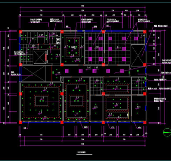 平面天花涂料竣工全图CAD图纸，办公室CAD设计图下载