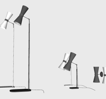  现代金属壁灯台灯落地灯组合su模型 ，落地灯sketchup模型下载