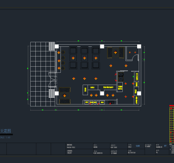 现代咖啡厅，咖啡厅CAD施工图纸下载