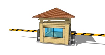 欧式门卫亭草图大师模型下载，亭子SU模型分享