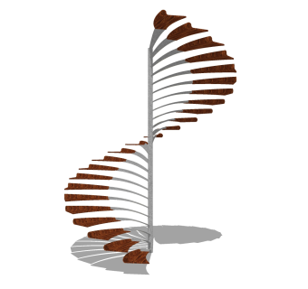 现代螺旋楼梯草图大师模型，螺旋楼梯sketchup模型免费下载