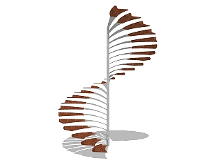 现代螺旋楼梯草图大师模型，螺旋楼梯sketchup模型免费下载