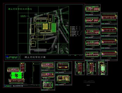 河南建邺足球学校cad设计图纸，足球学院cad设计图纸下载