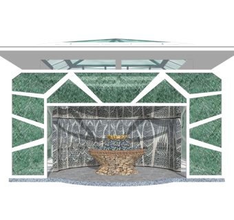 现代公共卫生间门头草图大师模型，公共卫生间门头sketchup模型免费下载