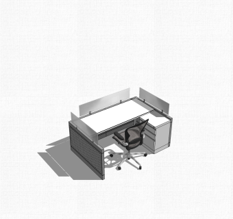 现代隔断办工桌草图大师模型，办工桌sketchup模型下载