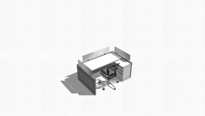 现代隔断办工桌草图大师模型，办工桌sketchup模型下载