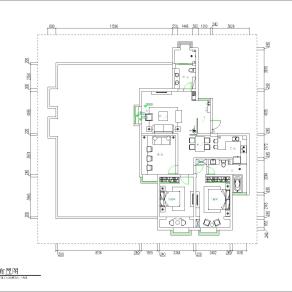 现代简约3室2厅2卫住宅户型图