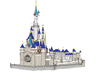 现代儿童城堡乐园草图大师模型，乐园su模型下载
