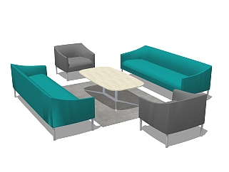 现代组合沙发免费su模型，组合沙发skb模型下载