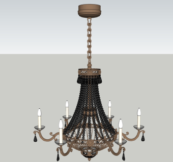 欧式客厅吊灯草图大师模型，客厅吊灯sketchup模型下载