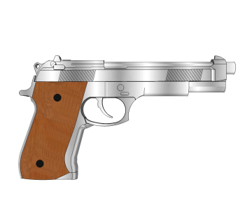 意大利beretta伯莱塔92F手枪草图大师模型，手枪SU模型下载