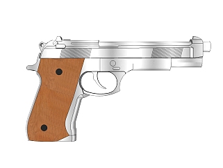 意大利beretta伯莱塔92F手枪草图大师模型，手枪SU模型...