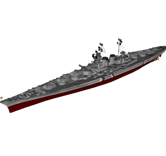 德国兴登堡级战列舰草图大师模型，战列舰sketchup模型下载