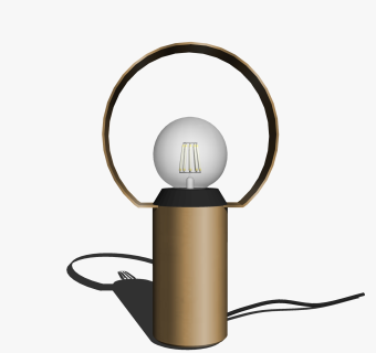 现代金属台灯草图大师模型，轻奢台灯效果图su模型下载