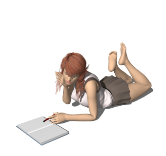 现代看书的女孩sketchup模型，人物草图大师模型下载