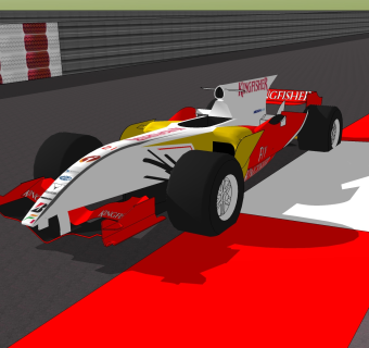 现代赛车免费su模型，赛车skp模型，赛车草图大师素材下载