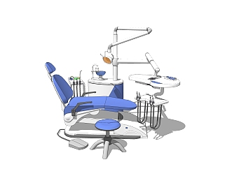 现代牙科器械草图大师模型，牙科器械sketchup模型下载
