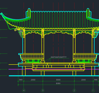 水谢景桥古建CAD施工图，水谢景桥古建结构CAD施工图纸下载