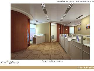 办公空间设计施工图、带效果图，办公室CAD建筑图纸下载