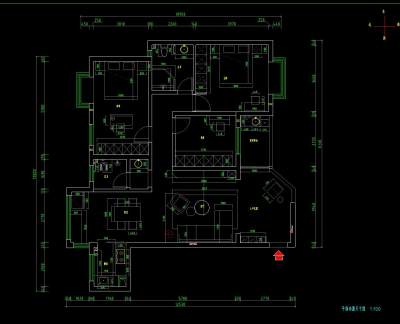 现代简约风格家装施工图CAD图纸，家装CAD设计图纸下载