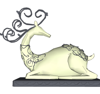 现代景观小品鹿草图大师模型，景观小品sketchup模型skp文件分享