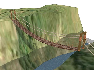 自然风木桥草图大师模型，木桥sketchup模型免费下载