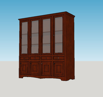 现代简约储物柜草图大师，储物柜sketchup模型下载