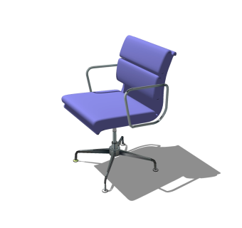 现代蓝色办公椅草图大师模型，蓝色办公椅SU模型下载