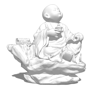 现代佛像草图大师模型，雕塑sketchup模型下载