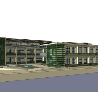 现代办公楼草图大师模型，办公楼sketchup模型免费下载