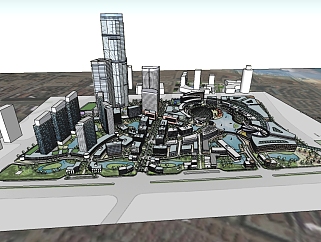 现代青岛啤酒园<em>总体</em>城市规划设计sketchup模型，城市...