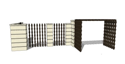 现代景墙skb模型分享，景墙sketchup模型下载