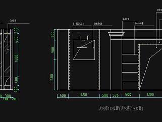 台北风咖啡厅装修方案，咖啡厅CAD施工图设计图下载
