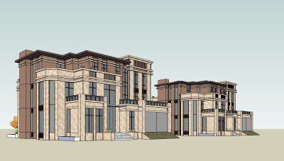 新古典独栋别墅su模型下载,sketchup别墅草图大师模型