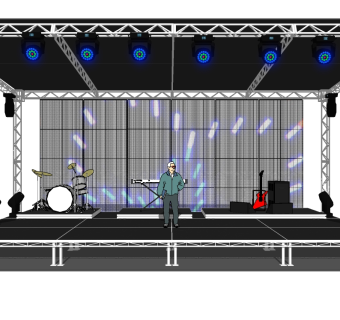 现代舞台草图大师模型，舞台SU模型下载