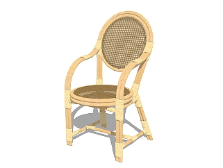 现代竹椅草图大师模型，竹椅sketchup模型下载