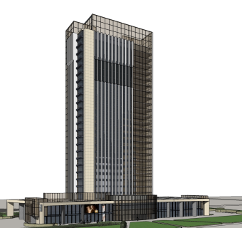 现代高层办公楼草图大师模型，高层办公楼sketchup模型免费下载