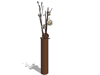 现代花瓶花卉草图大师模型，花瓶sketchup模型下载