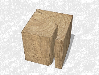 自然风木墩凳子sketchup模型，凳子草图大师模型下载