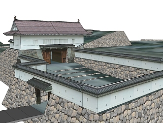 日式古建筑草图大师模型下载、日式古建筑su模型下载