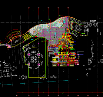 现代北京五星酒店全日餐厅cad施工图，餐厅cad图纸下载
