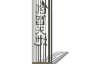 现代黑色条纹精神堡垒sketchup模型，标志草图大师模型下载
