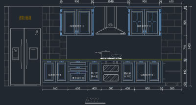 原创L型欧式橱柜CAD图纸，橱柜CAD图纸下载