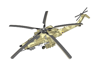 现代武装<em>直升机</em>草图大师模型，<em>直升机</em>sketchup模型下载